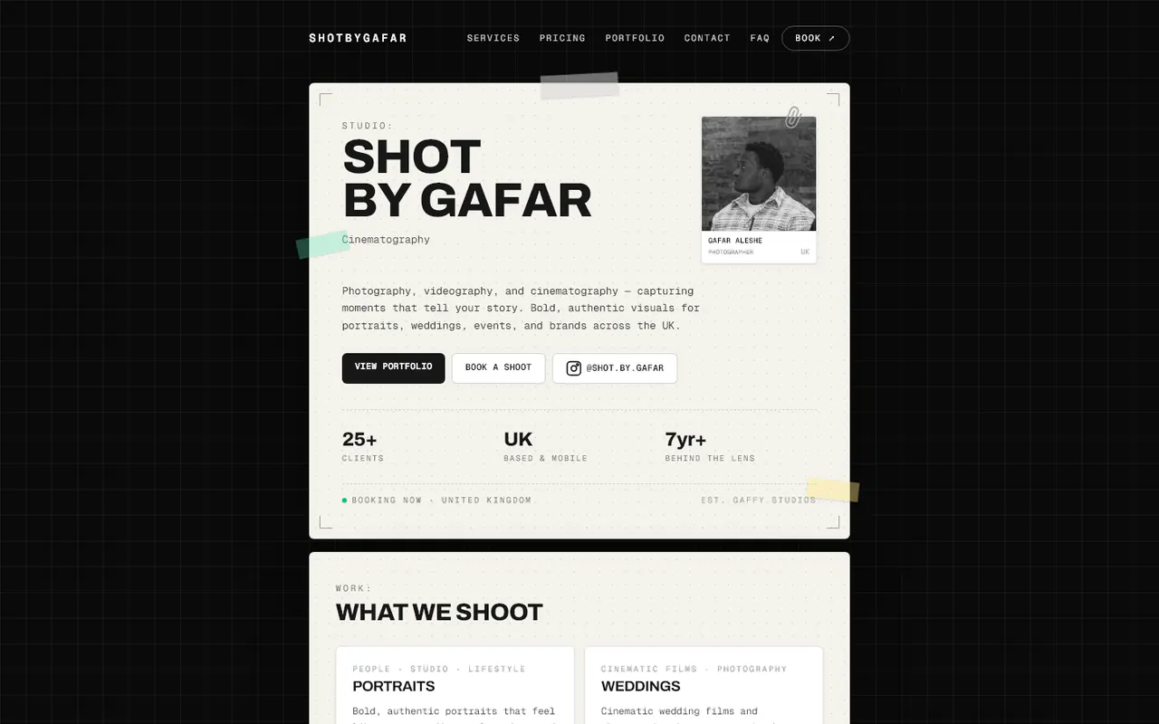 SHOTBYGAFAR homepage